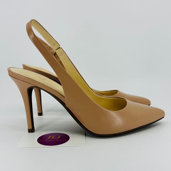 Jessica Simpson Womens Lallita Nude Pointed Toe Slingback Pump Heels Size 8 - Picture 1 of 12